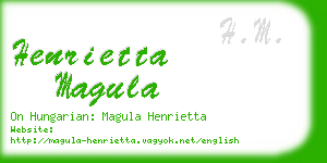 henrietta magula business card